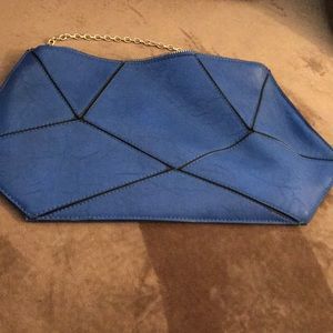Blue envelope bag with chain